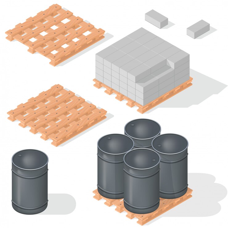 Vector bloques de hormigón isométricos