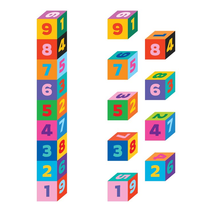 Vector bloques de juego coloridos para niños