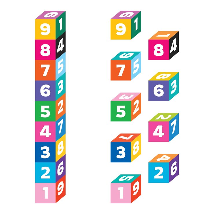 Vector bloques de juego coloridos para niños