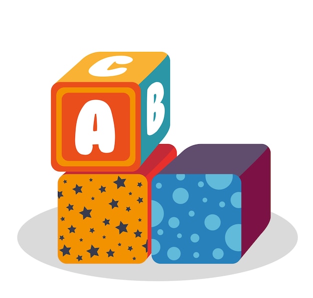 Vector bloques con juguete alfabeto