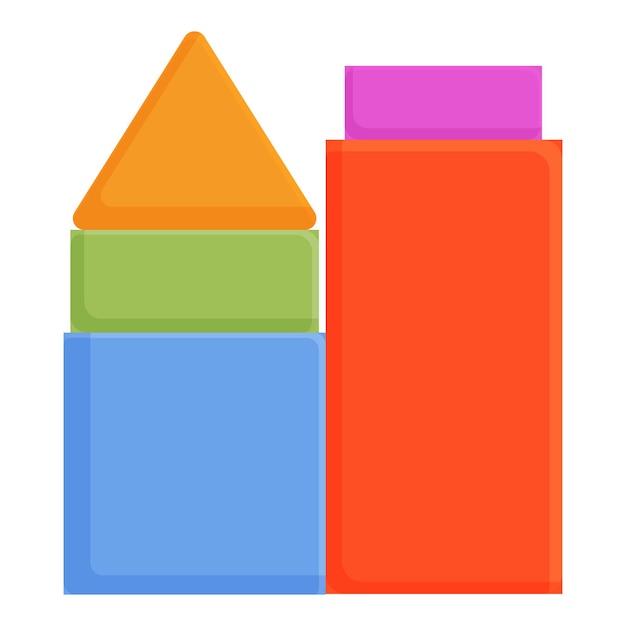 Bloques de torre roja icono vector de dibujos animados pieza de juego de madera