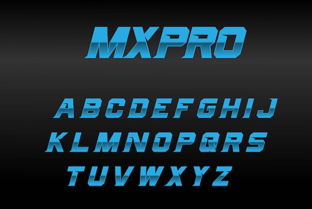 Blue bold font mxpro