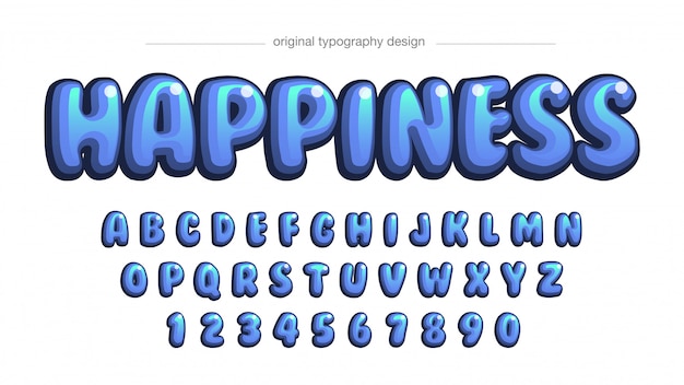 Blue Colors Rounded Bubble Comic Typography