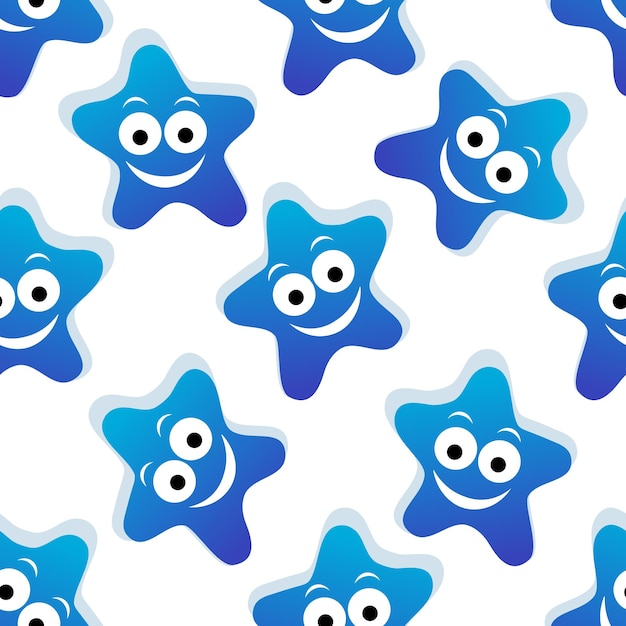 blue_coloured_smiling_stars_vector_pattern_design.