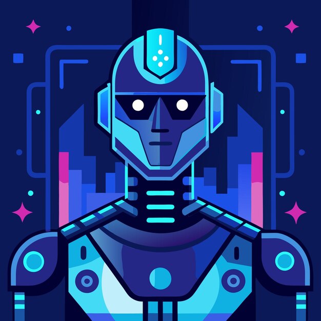 Blue Cybernetic Cyberpunk Robot Avatar Sentinel Vector Art (arte vectorial de centinela) El robot cybernetic azul es un robot cybernetico que se encuentra en el centro de la ciudad de Los Ángeles, Estados Unidos.