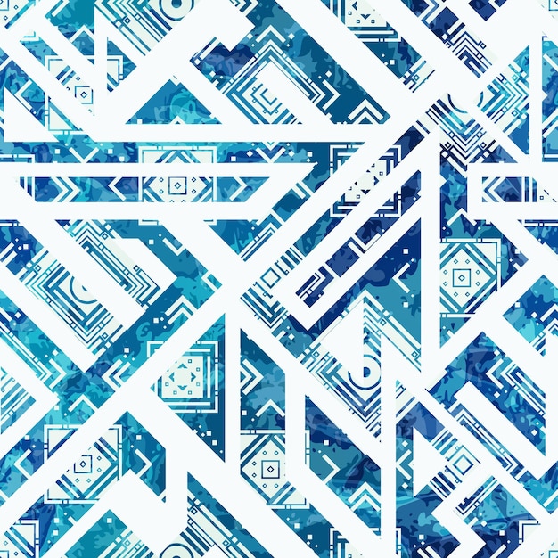 Blue geometric seamless pattern eps 10 archivo vectorial