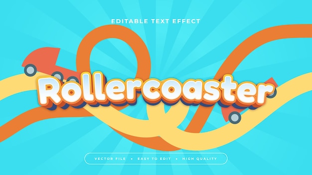 Blue orange and white rollercoaster 3d estilo de fuente de efecto de texto editable