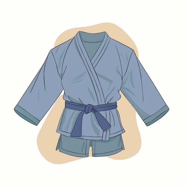 Blue Sambo Uniform Kimono Jacket y pantalones cortos 18