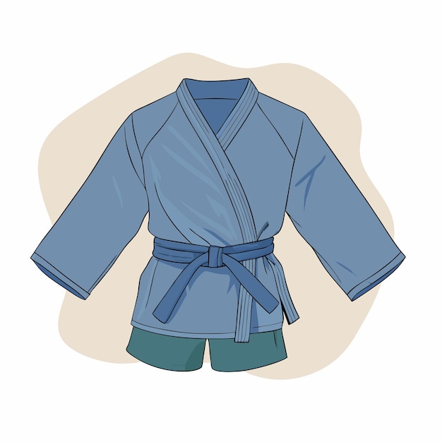 Blue Sambo Uniform Kimono Jacket y pantalones cortos 20