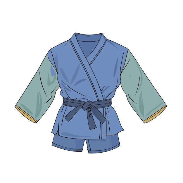 Blue Sambo Uniform Kimono Jacket y pantalones cortos 22