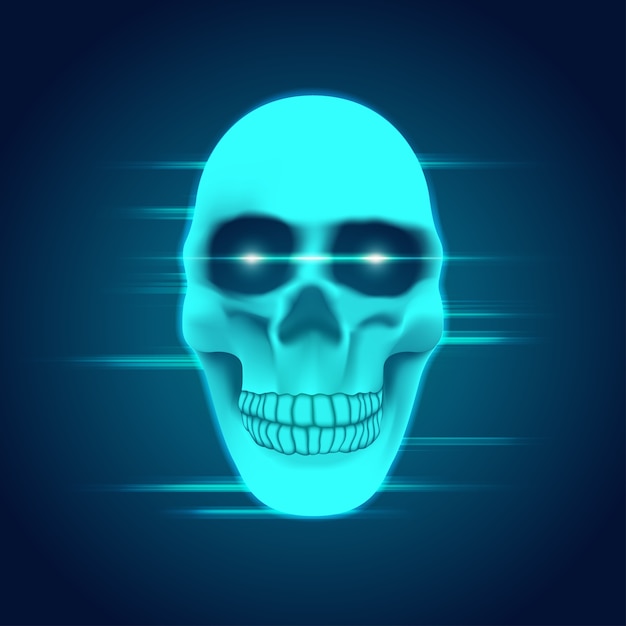 Vector blue skull