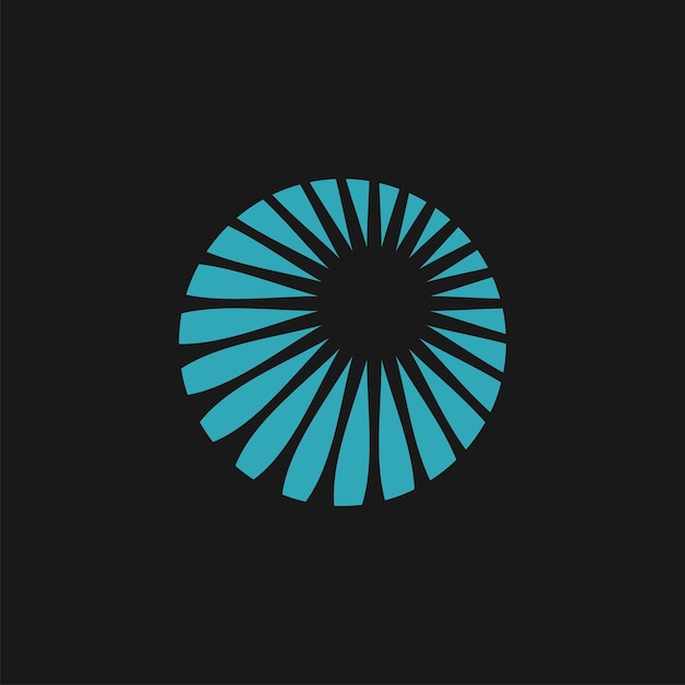 Blue Sunburn Circle Logo Plantilla Ilustración Diseño Vector EPS 10