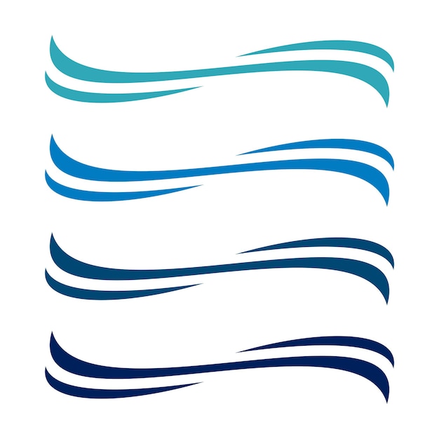 Blue Waves Swoosh Logo Plantilla Ilustración Diseño Vector EPS 10