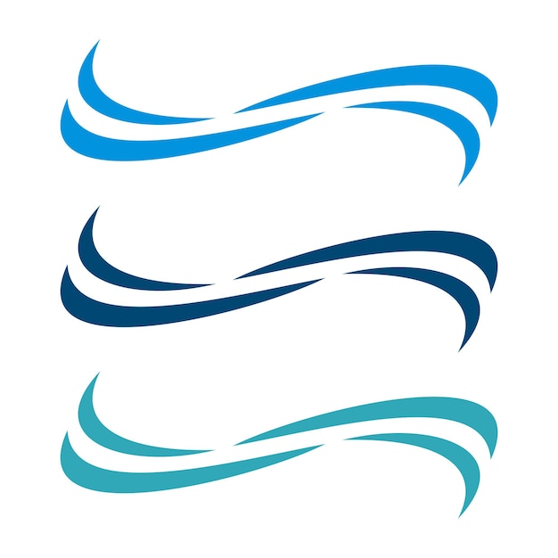Blue Waves Swoosh Logo Plantilla Ilustración Diseño Vector EPS 10