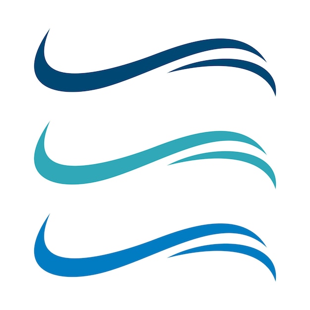 Blue Waves Swoosh Logo Plantilla Ilustración Diseño Vector EPS 10