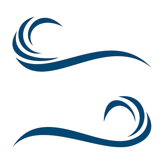 Blue Waves Swoosh Logo Plantilla Ilustración Diseño Vector EPS 10