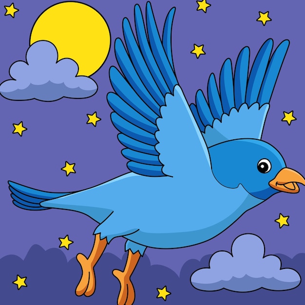 Vector bluebird animal coloreado ilustración de dibujos animados