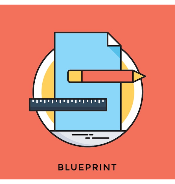 Blueprint Flat vector Icon