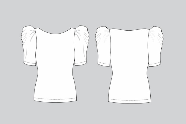 blusas de moda ilustración mujer ropa de mangas abultadas mujer blusa vector
