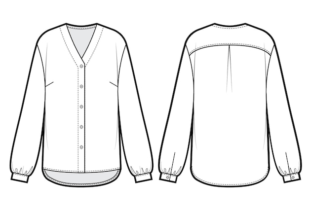 Vector blusas oversize de manga para dama. ilustración vectorial.