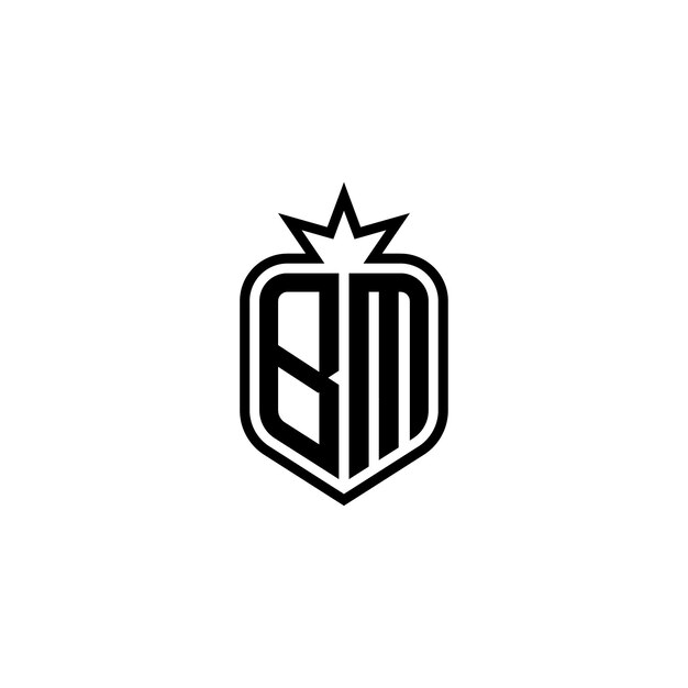 BM Monogram Logo Design letra texto nombre símbolo monocromo logotipo alfabeto carácter simple logo