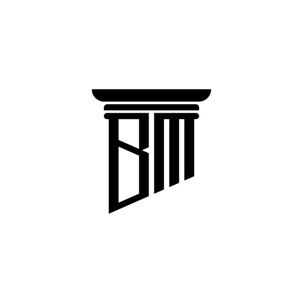 BM Monogram Logo Design letra texto nombre símbolo monocromo logotipo alfabeto carácter simple logo