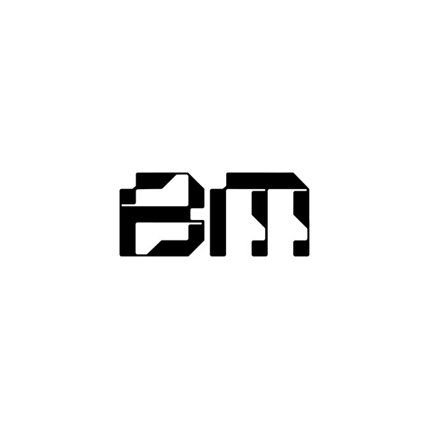 BM Monogram Logo Design letra texto nombre símbolo monocromo logotipo alfabeto carácter simple logo