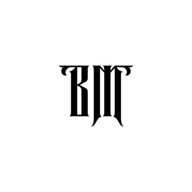 BM Monogram Logo Design letra texto nombre símbolo monocromo logotipo alfabeto carácter simple logo