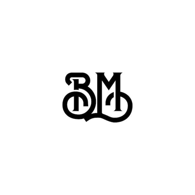 BM Monogram Logo Design letra texto nombre símbolo monocromo logotipo alfabeto carácter simple logo