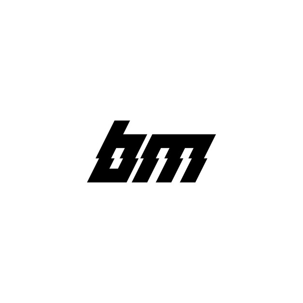 BM Monogram Logo Design letra texto nombre símbolo monocromo logotipo alfabeto carácter simple logo