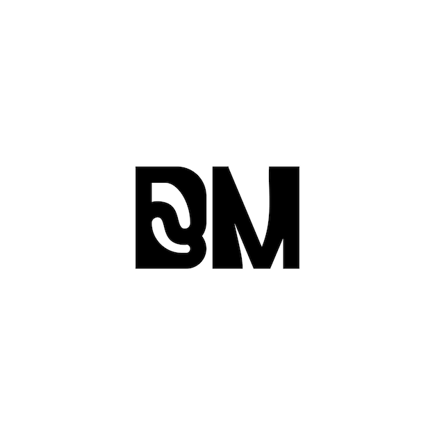 BM Monogram Logo Design letra texto nombre símbolo monocromo logotipo alfabeto carácter simple logo