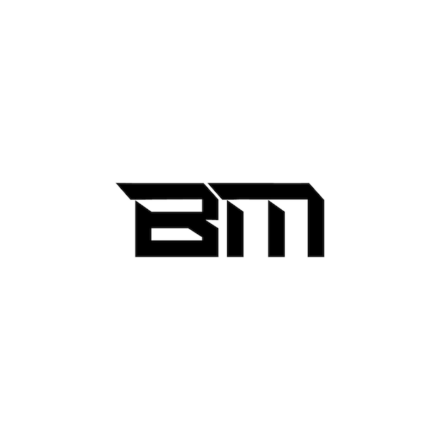 BM Monogram Logo Design letra texto nombre símbolo monocromo logotipo alfabeto carácter simple logo