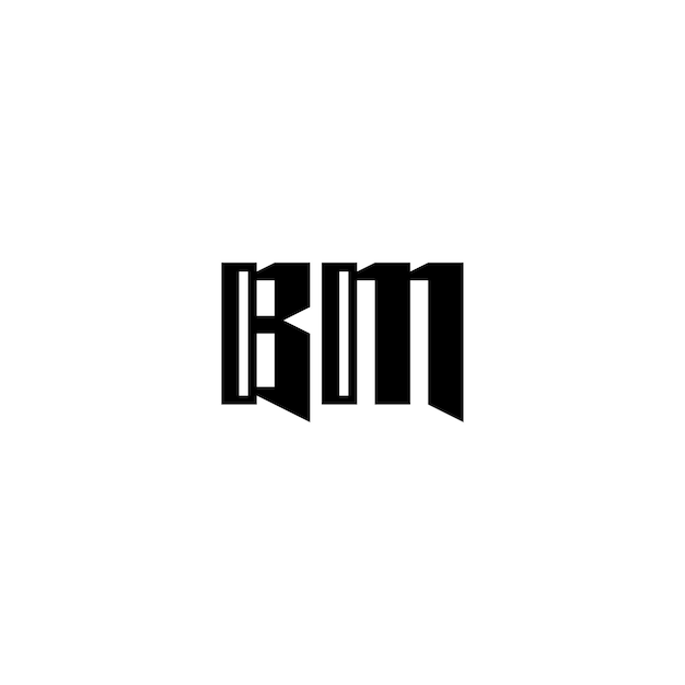 BM Monogram Logo Design letra texto nombre símbolo monocromo logotipo alfabeto carácter simple logo