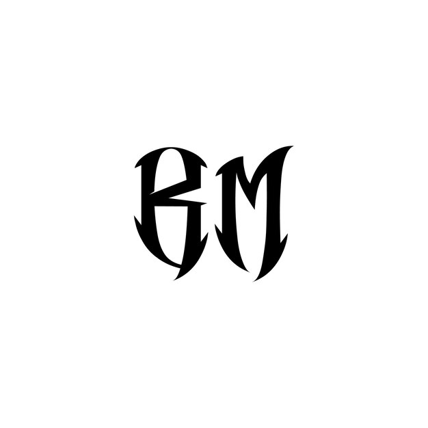 Vector bm monogram logo design letra texto nombre símbolo monocromo logotipo alfabeto carácter simple logo