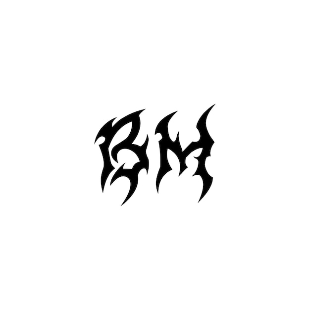 BM Monogram Logo Design letra texto nombre símbolo monocromo logotipo alfabeto carácter simple logo