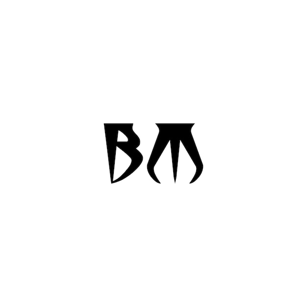 BM Monogram Logo Design letra texto nombre símbolo monocromo logotipo alfabeto carácter simple logo