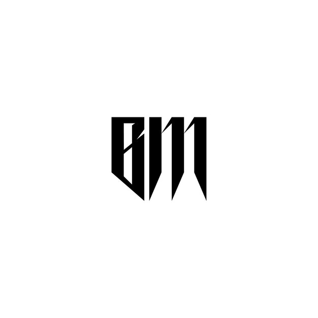 BM Monogram Logo Design letra texto nombre símbolo monocromo logotipo alfabeto carácter simple logo