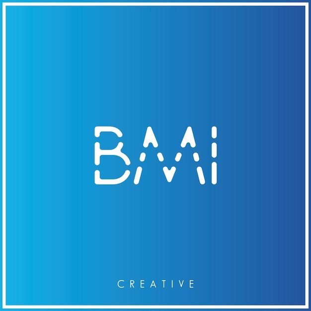 BMI Vector creativo Diseño de logotipo Minimal Logotipo de última generación Ilustración vectorial premium Monograma