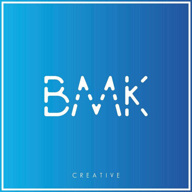 BMK Creative Vector Latter Diseño del logotipo Minimal Latter Logo Premium Ilustración vectorial Monograma