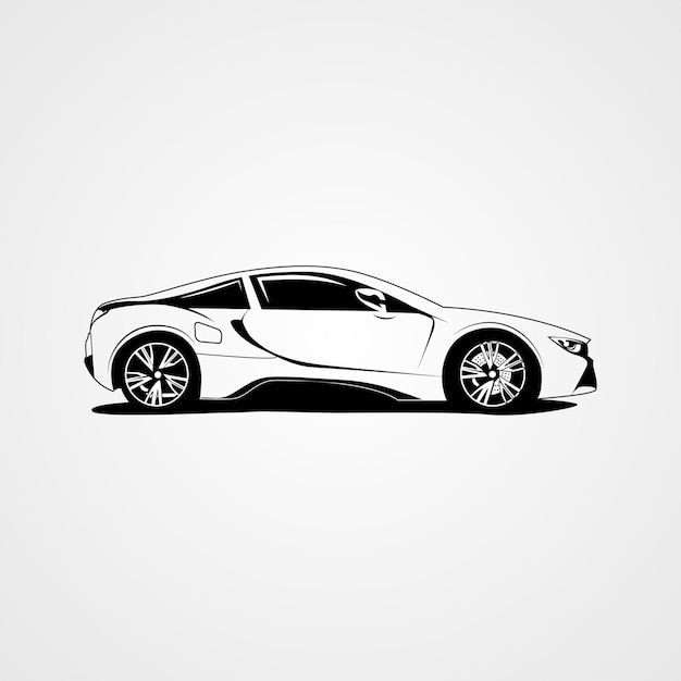 BMW i8 silueta ilustración vectorial