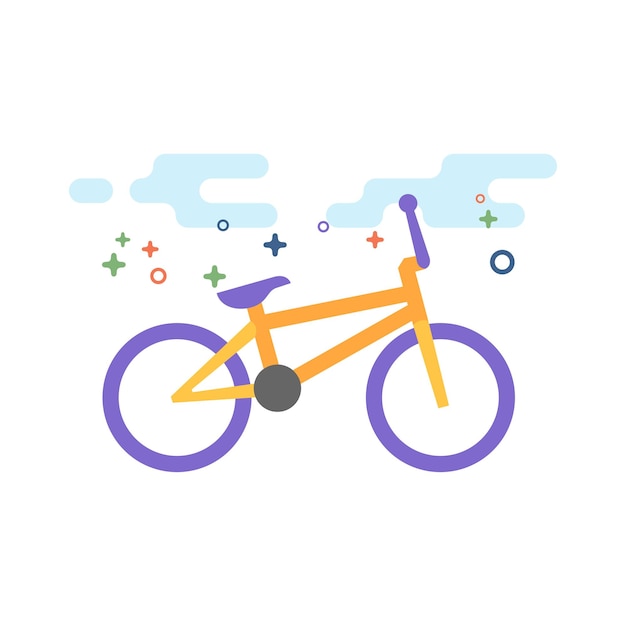 Bmx bicicleta icono color plano estilo vector ilustración