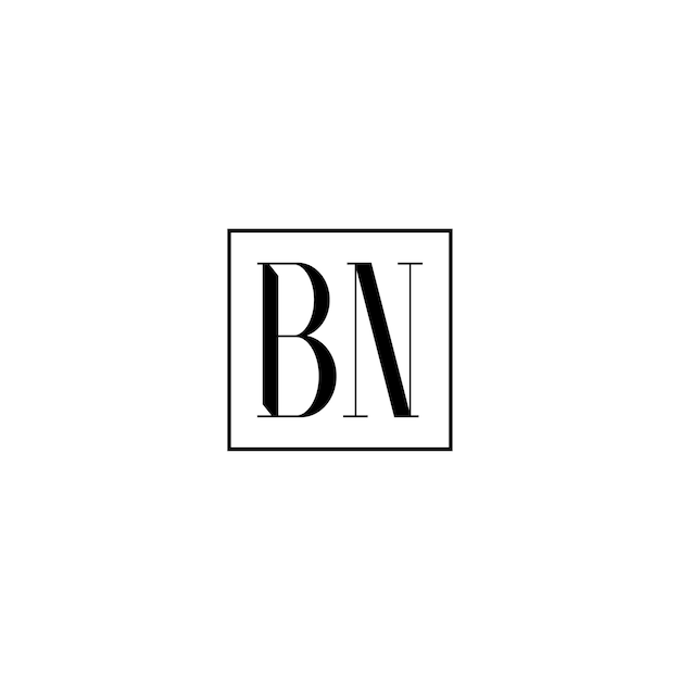 BN Monogram Logo Design letra texto nombre símbolo monocromo logotipo alfabeto carácter simple logo