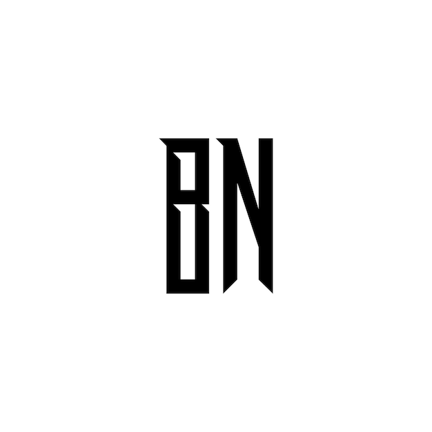 BN Monogram Logo Design letra texto nombre símbolo monocromo logotipo alfabeto carácter simple logo