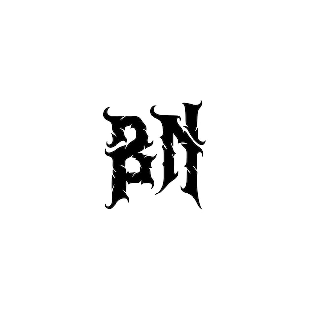 BN Monogram Logo Design letra texto nombre símbolo monocromo logotipo alfabeto carácter simple logo