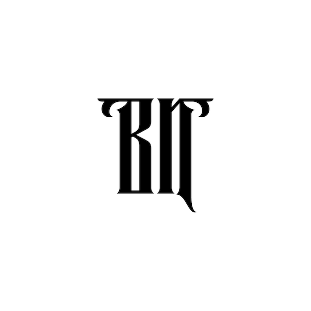 BN Monogram Logo Design letra texto nombre símbolo monocromo logotipo alfabeto carácter simple logo