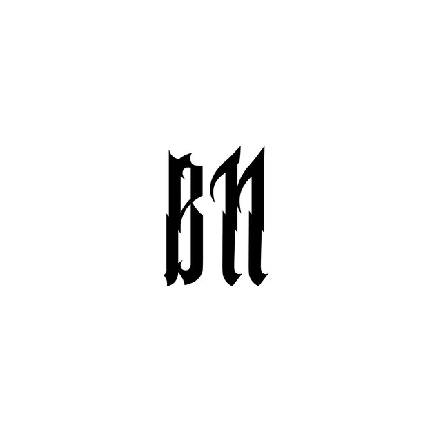 BN Monogram Logo Design letra texto nombre símbolo monocromo logotipo alfabeto carácter simple logo