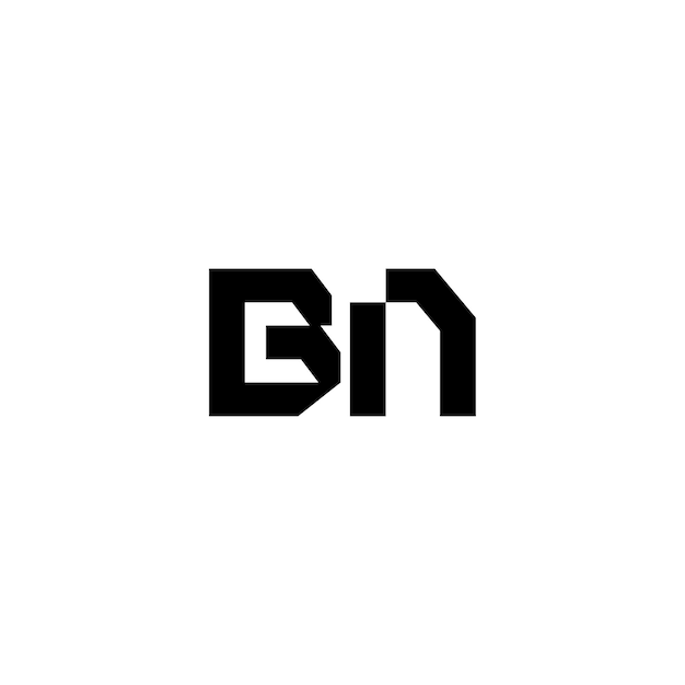 BN Monogram Logo Design letra texto nombre símbolo monocromo logotipo alfabeto carácter simple logo