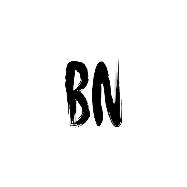 BN Monogram Logo Design letra texto nombre símbolo monocromo logotipo alfabeto carácter simple logo