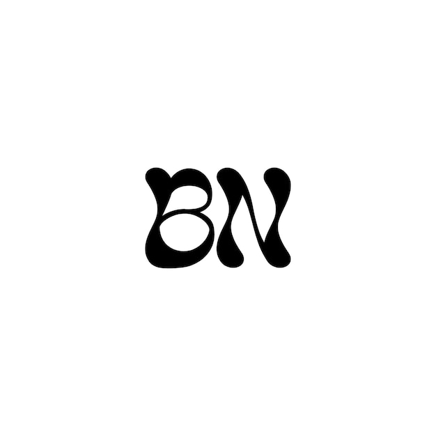 BN Monogram Logo Design letra texto nombre símbolo monocromo logotipo alfabeto carácter simple logo