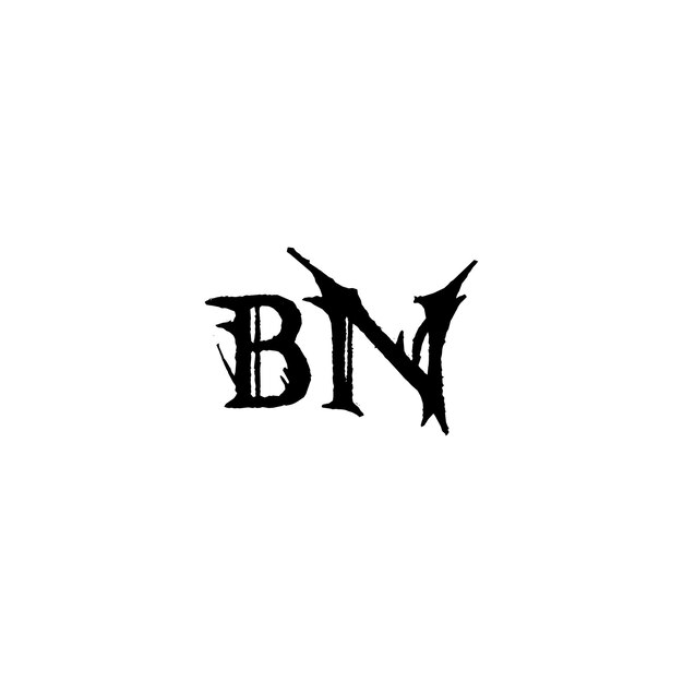 BN Monogram Logo Design letra texto nombre símbolo monocromo logotipo alfabeto carácter simple logo